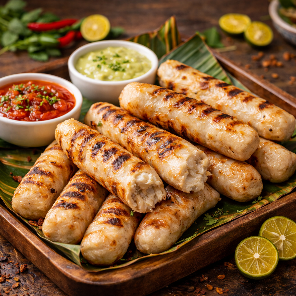 Otak Otak dengan saus pendamping
